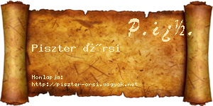 Piszter Örsi névjegykártya